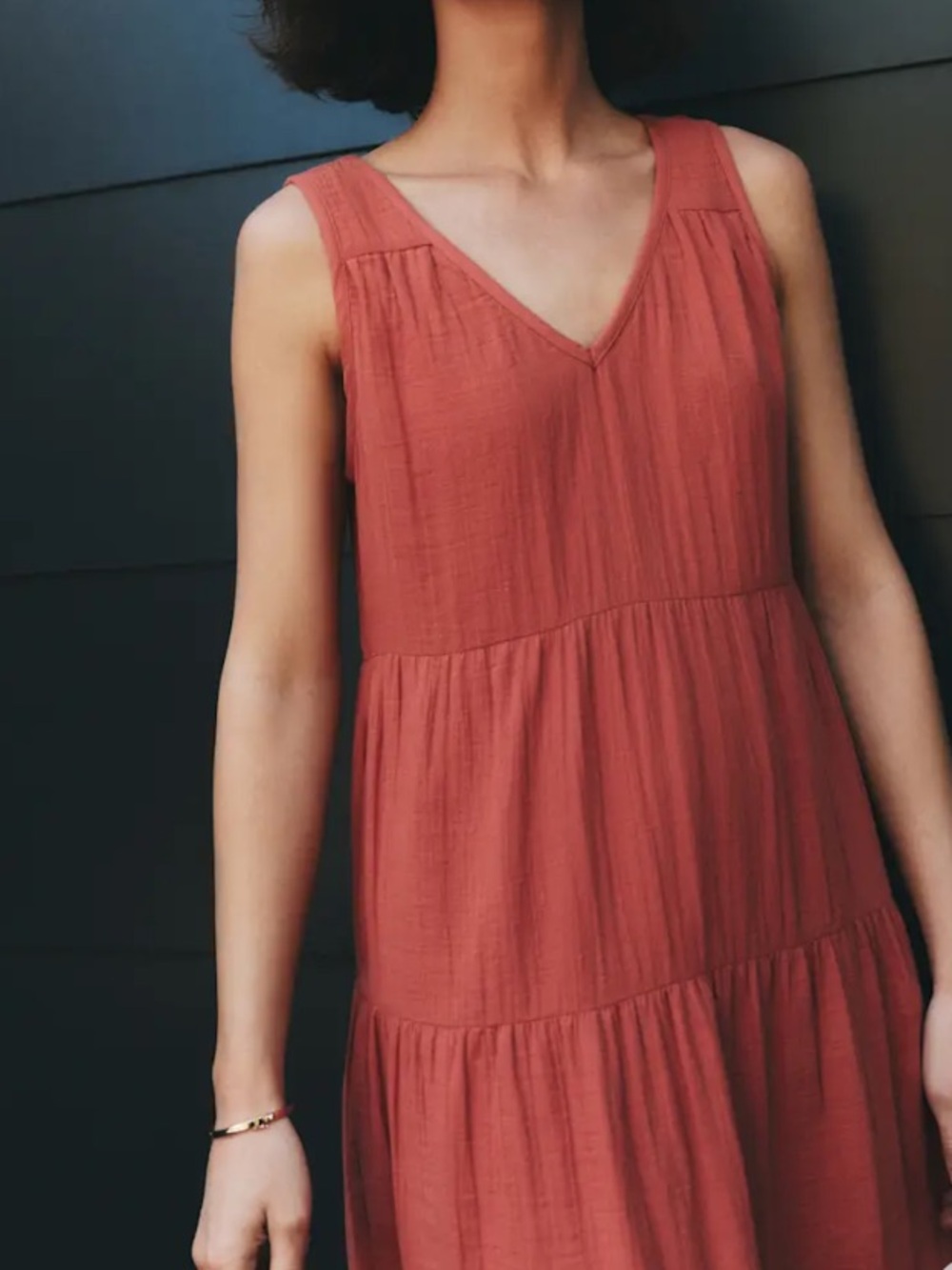 NWT! Quince 100% Organic Cotton Gauze Tiered Maxi Dress - Size Med